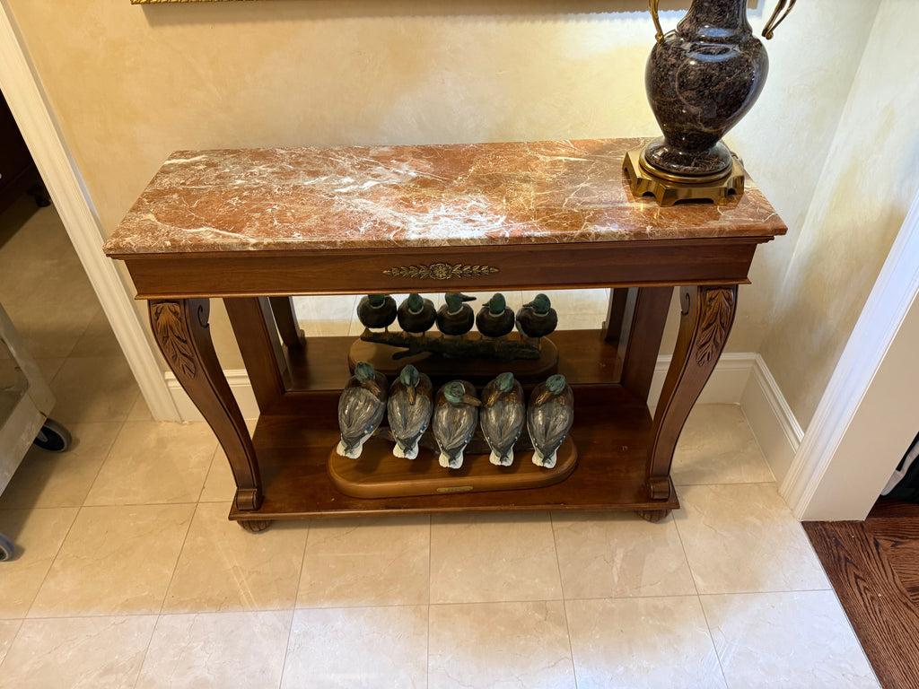Ethan Allen Heirloom Marble Top Console Table
