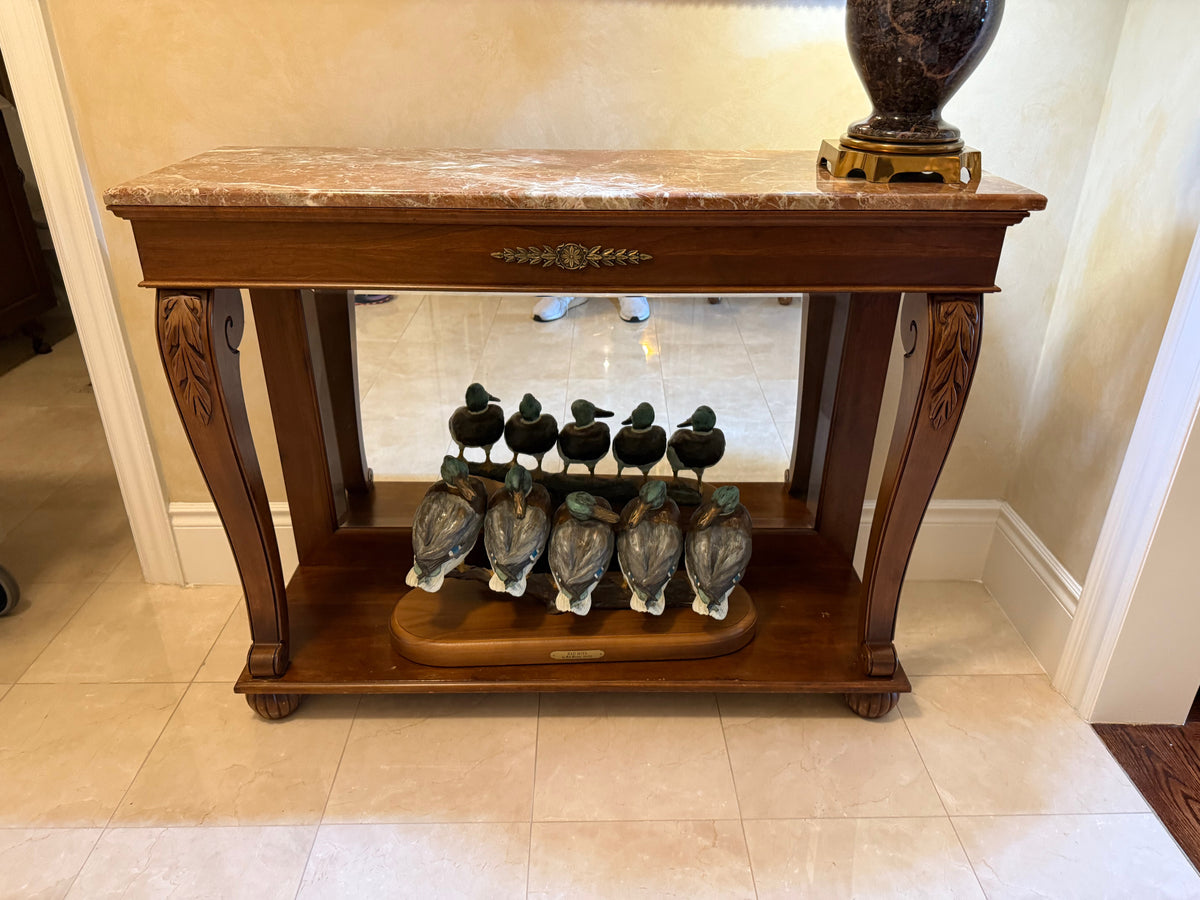 Ethan Allen Heirloom Marble Top Console Table