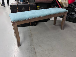 Blue Tufted Bench