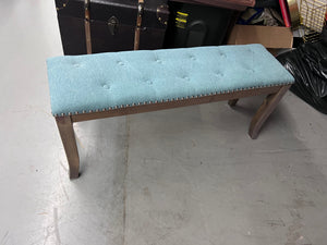 Blue Tufted Bench