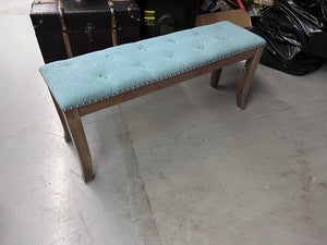 Blue Tufted Bench