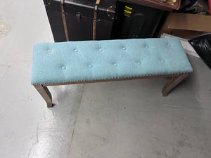 Blue Tufted Bench