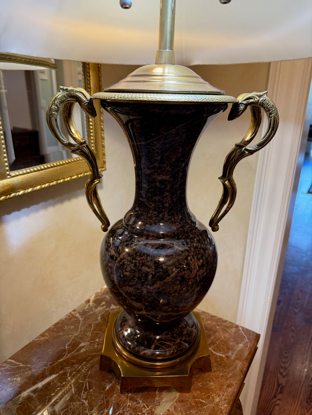 'Marbro Lamp Co' Marble and Brass Table Lamp