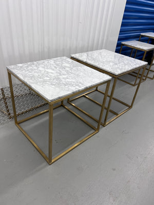 Pair of Structube LEONARDO Marble Top Side Tables