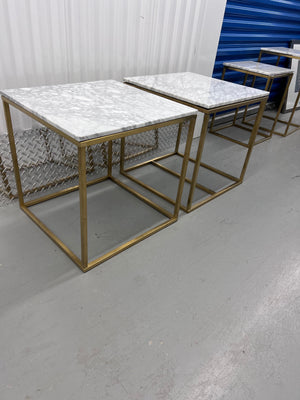 Pair of Structube LEONARDO Marble Top Side Tables