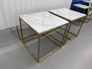 Pair of Structube LEONARDO Marble Top Side Tables