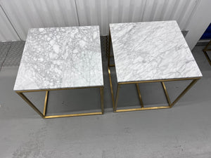 Pair of Structube LEONARDO Marble Top Side Tables