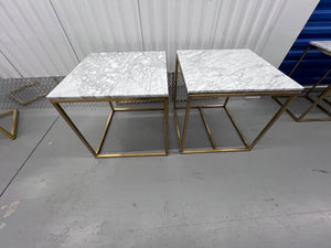 Pair of Structube LEONARDO Marble Top Side Tables