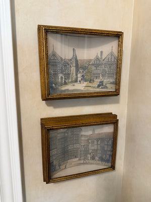 2 Small Prints 'Bramhall Hall' & 'Speke Hall', England
