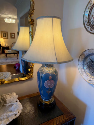Ethan Allen Chinoiserie Ceramic Ginger Jar Table Lamp
