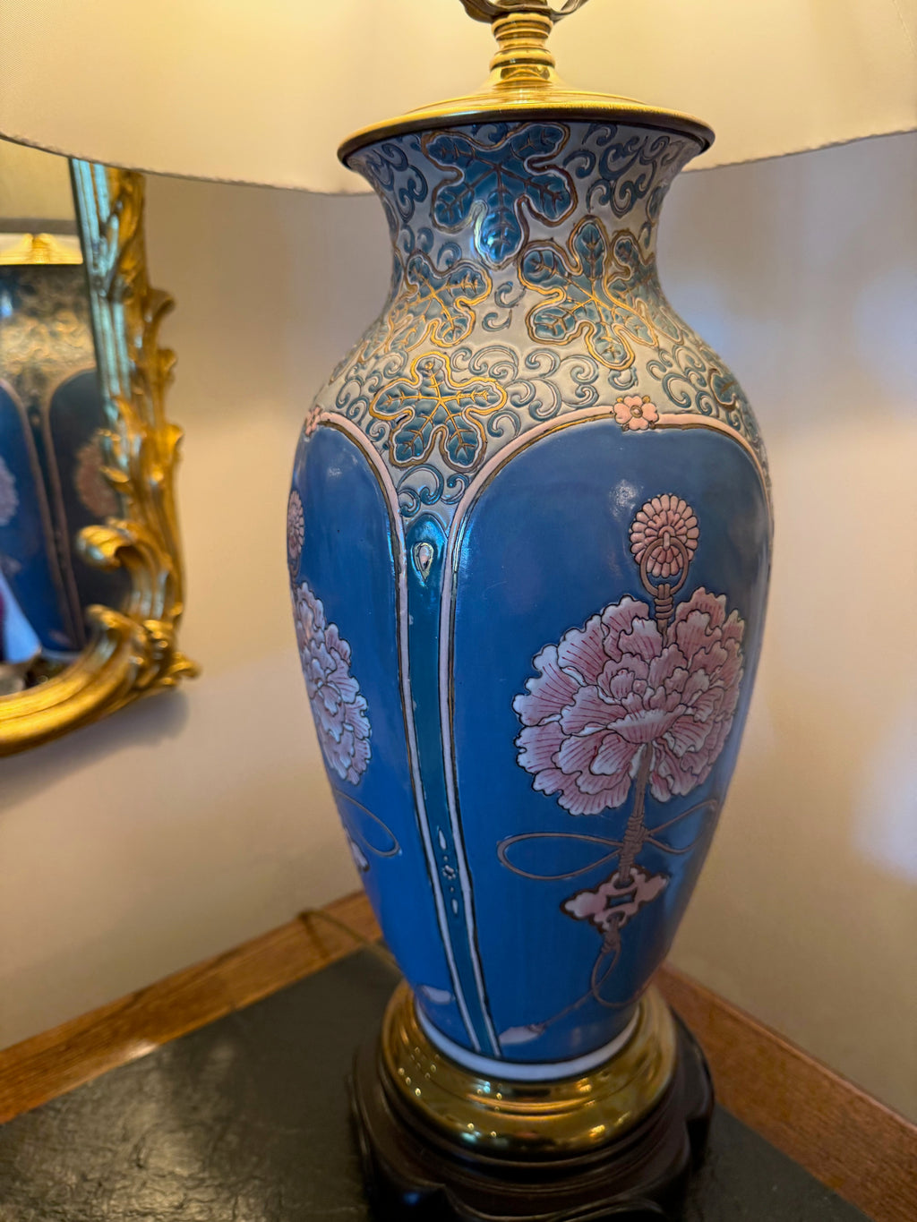 Ethan Allen Chinoiserie Ceramic Ginger Jar Table Lamp