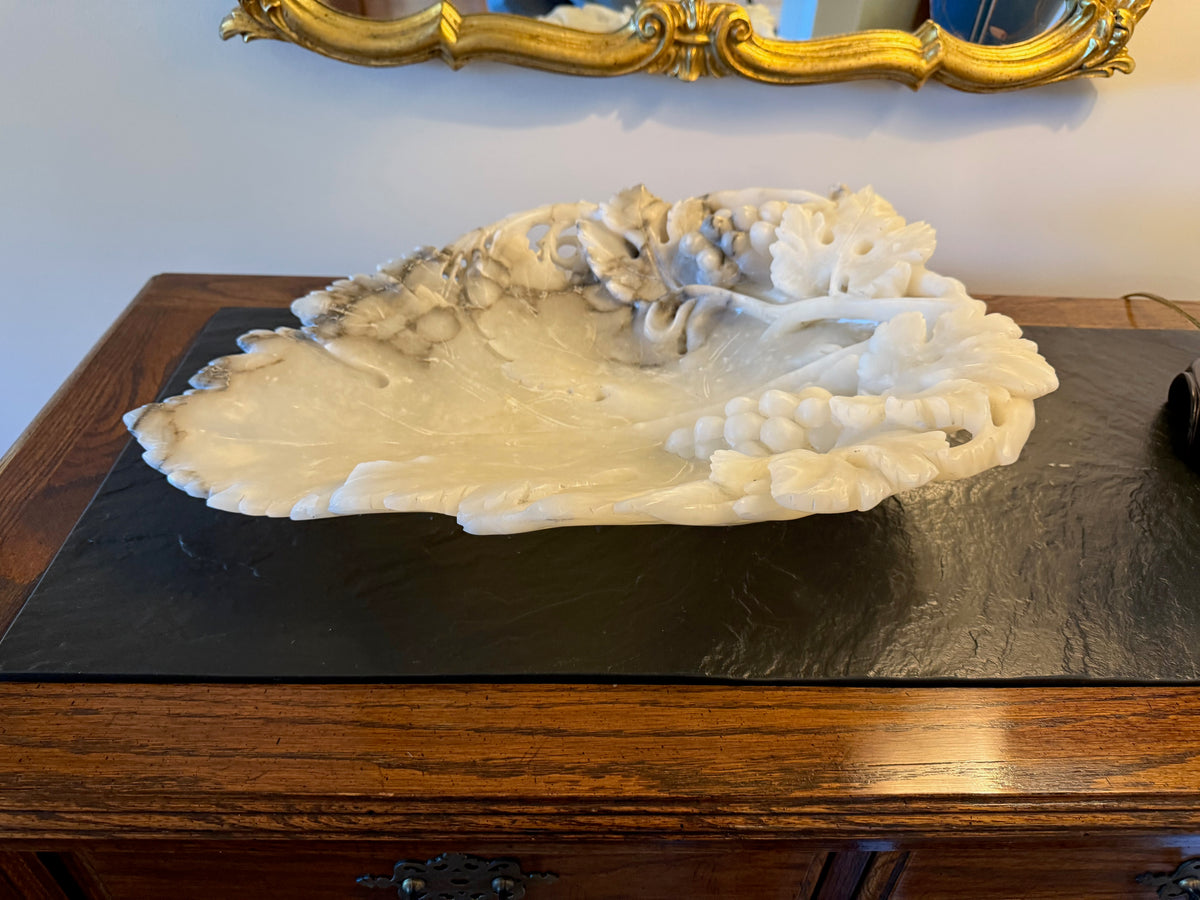 Alabaster Tray, Grape Leaf Clusters