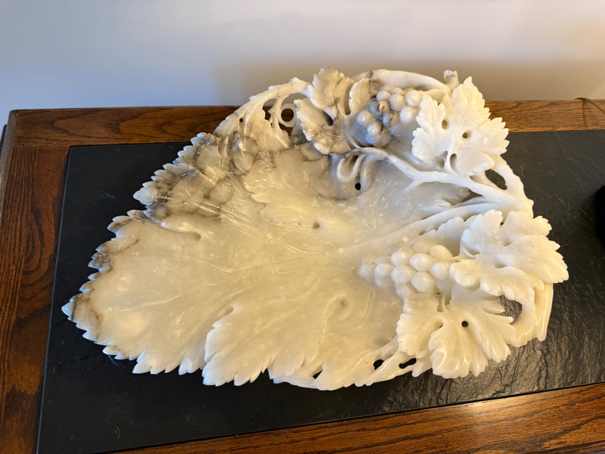 Alabaster Tray, Grape Leaf Clusters