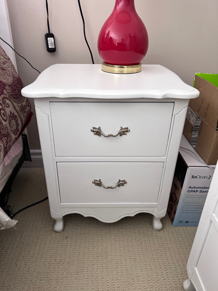 Pair of French Provincial White Nightstands