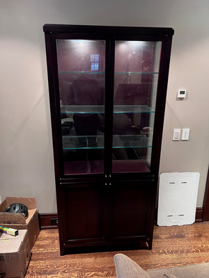 Brown Wood Custom Made Curio Cabinet w/Interior Lighting # 2