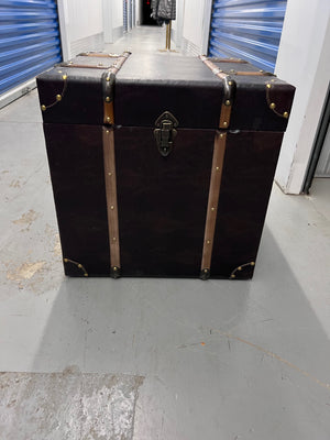 Faux Leather Storage Trunk
