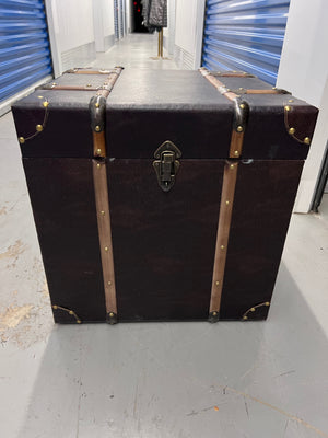 Faux Leather Storage Trunk
