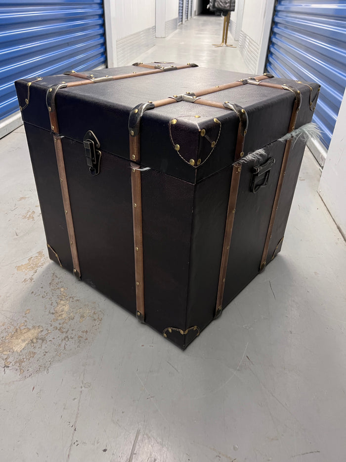Faux Leather Storage Trunk