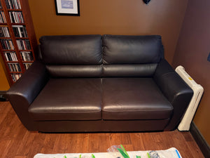 IKEA Brown Faux Leather Pull Out Sofa