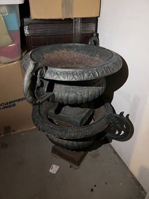 Pair of Cast Iron Planters