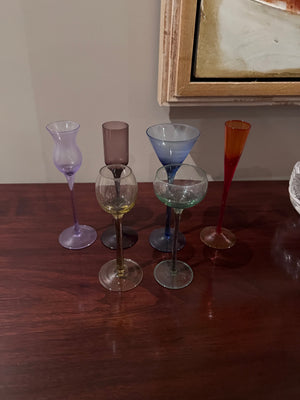 Coloured Liqueur Glasses Lot