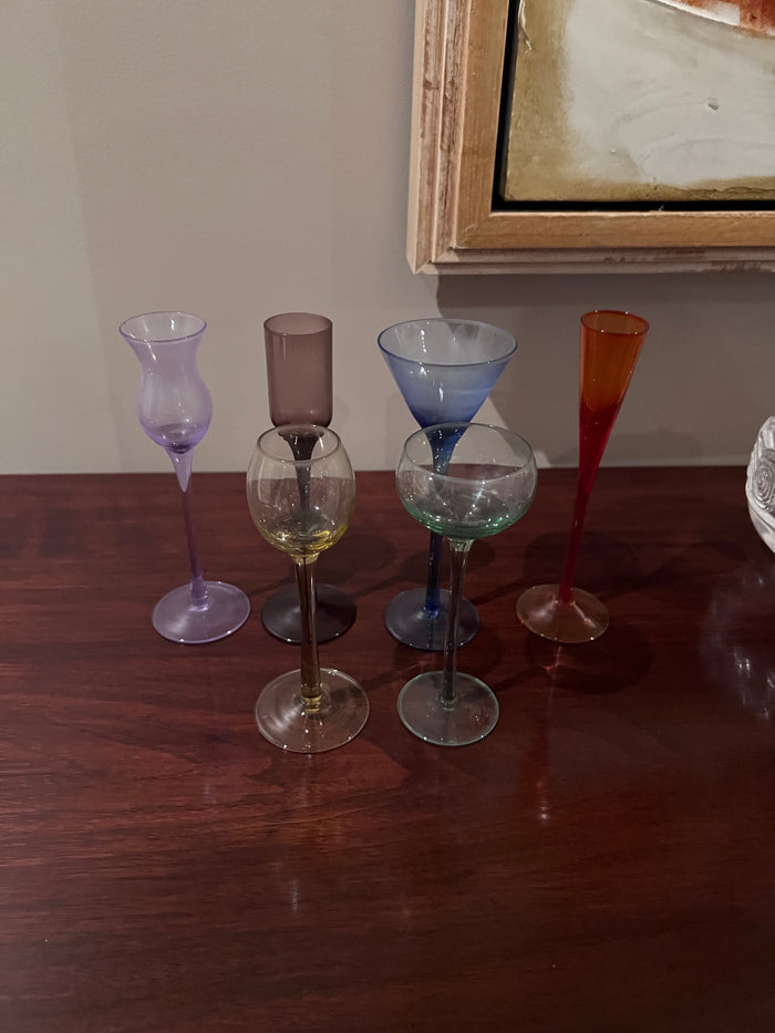 Coloured Liqueur Glasses Lot