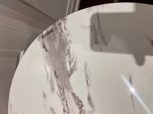2pc Gold with Faux Marble Round Nesting Tables (*retail $399)