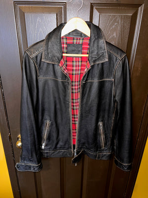 All Saints Black Leather Jacket, Size Small