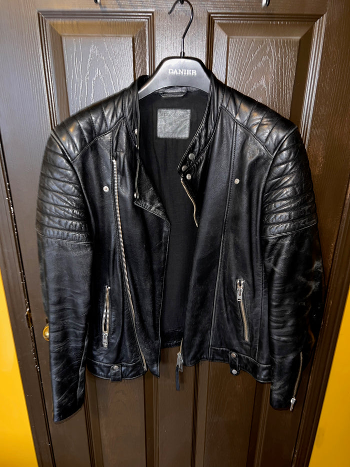 Men's All Saints Jasper Black Leather Jacket, Size Small