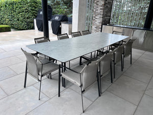Tribù Branch Patio Table with Custom White Marble Top (*chairs NOT included)