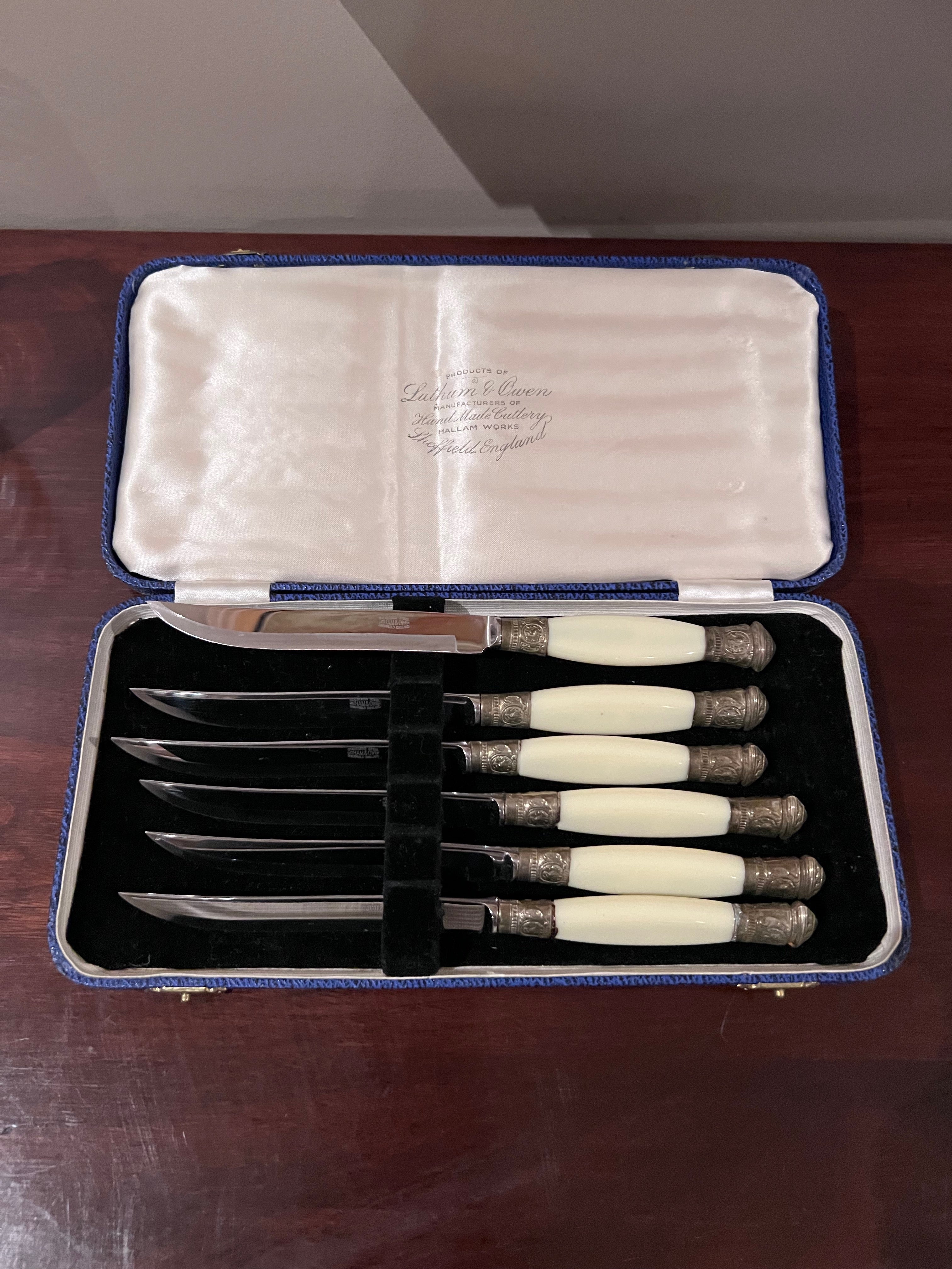 6 Vintage Steak Knives Latham & Owen, Sheffield England – Sell My