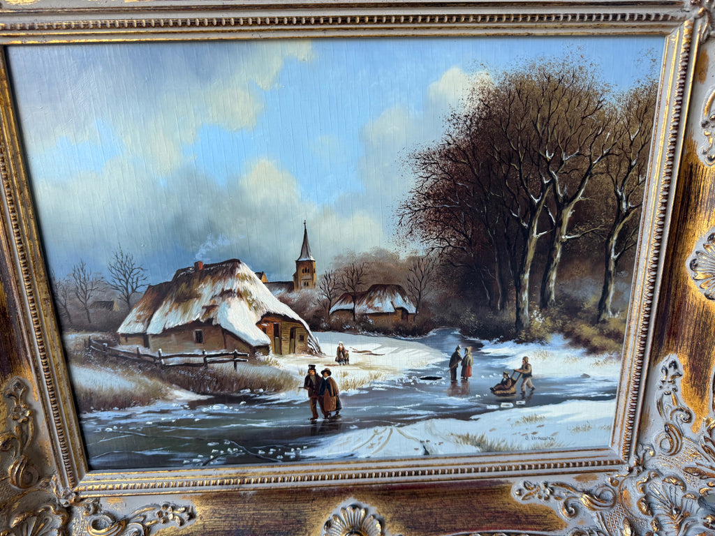 Oil Painting 'Winter Landscape' by B. Verhouten