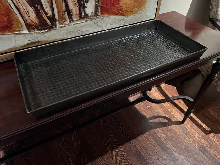 Crate & Barrel Zinc Boot Tray