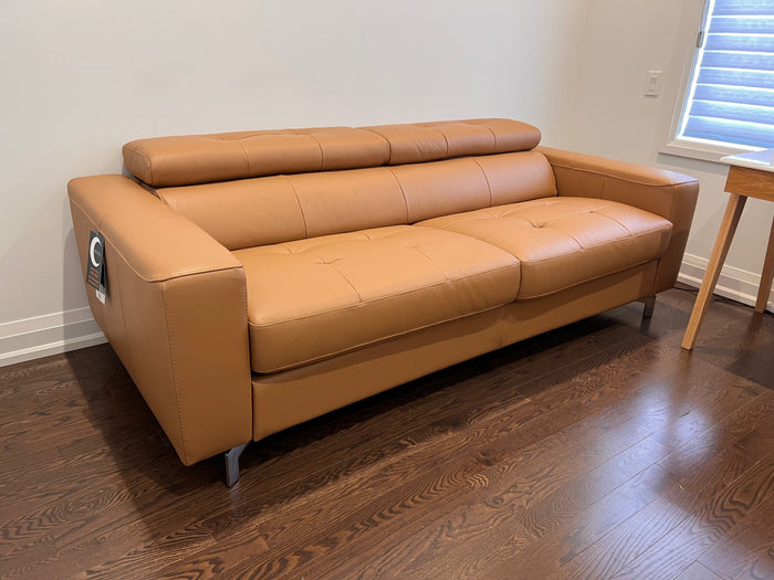 Mobilia Weaver Leather Queen Sofa Bed by 'Digio Leather', Made in Italy (*retail $4,999)