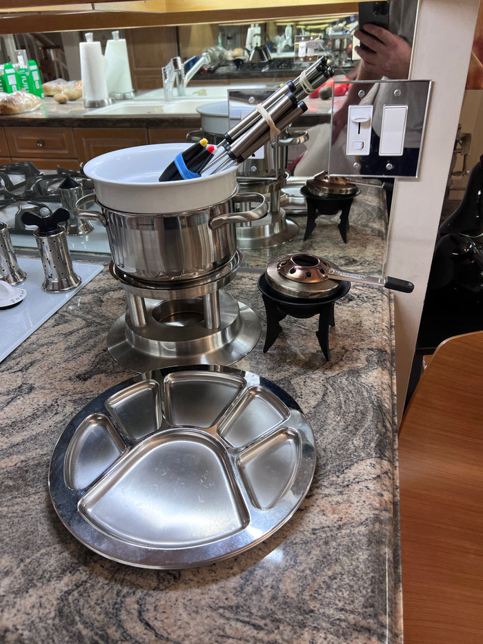 Swissmar Arosa 11-Piece Stainless Steel Fondue Set