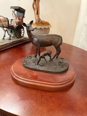 Bronze Sculpture 'As the Deer' by Scott Stearman