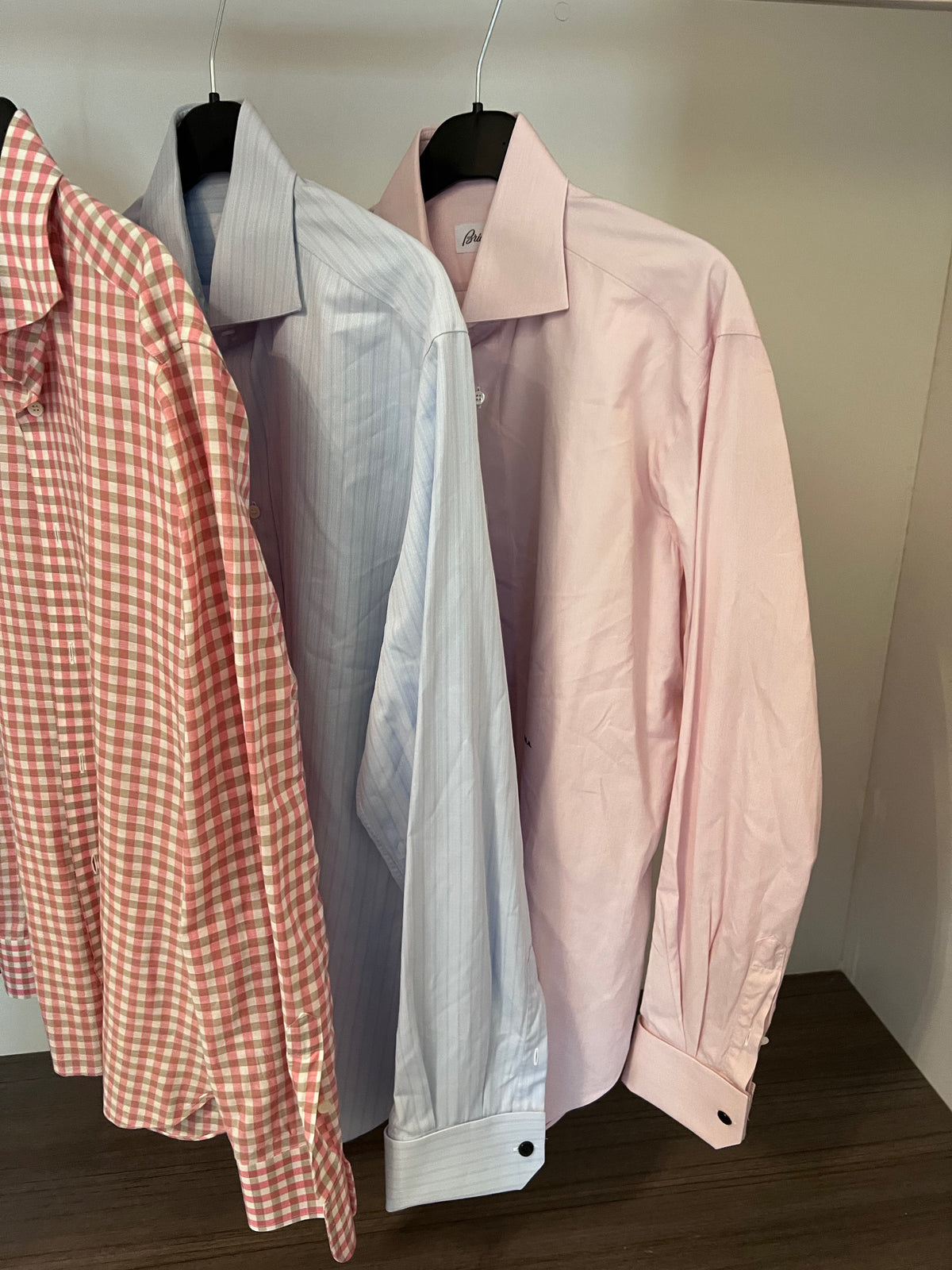 3 Men's Brioni Shirts, Size Large (41, 16")