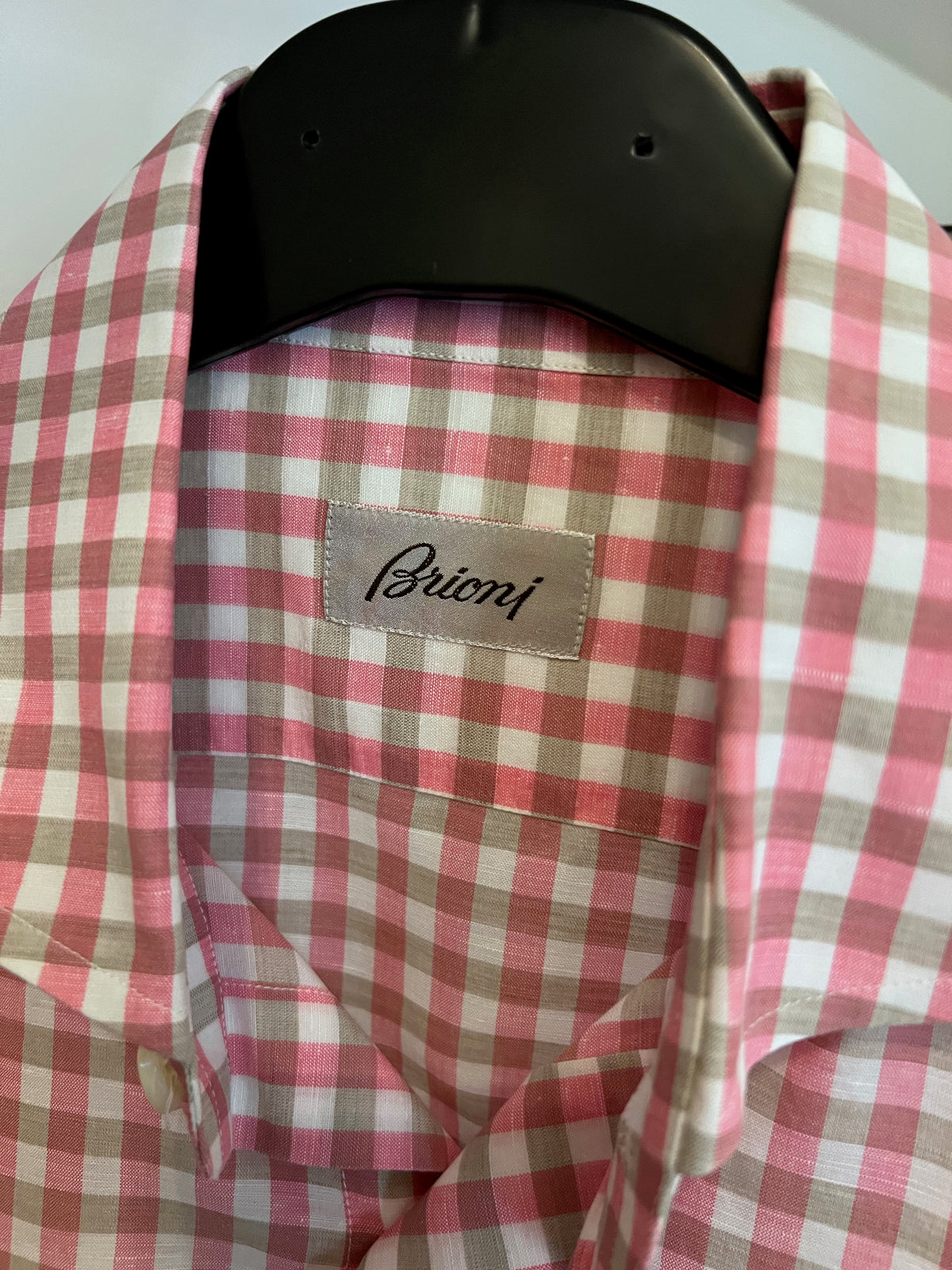 3 Men's Brioni Shirts, Size Large (41, 16")