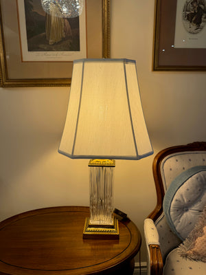 Crystal and Brass Table Lamp