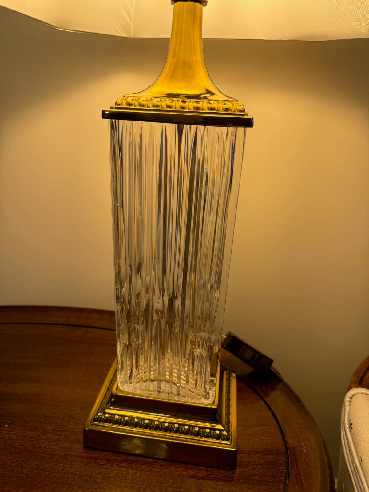 Crystal and Brass Table Lamp