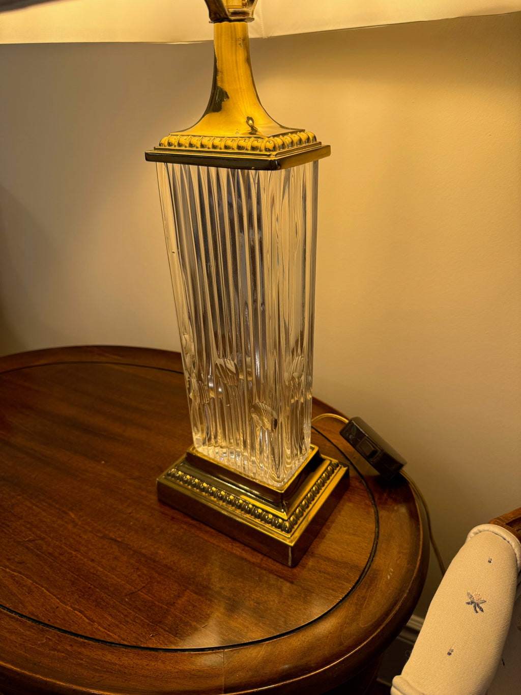 Crystal and Brass Table Lamp