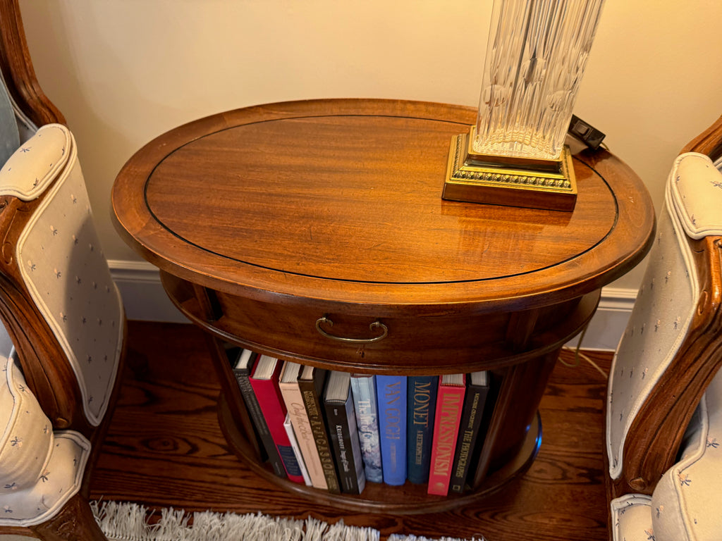Oval Wood Side Table