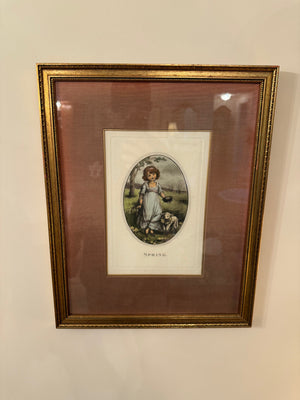Four Seasons- Spring, Restrike from a Stone Lithograph by L. Hope