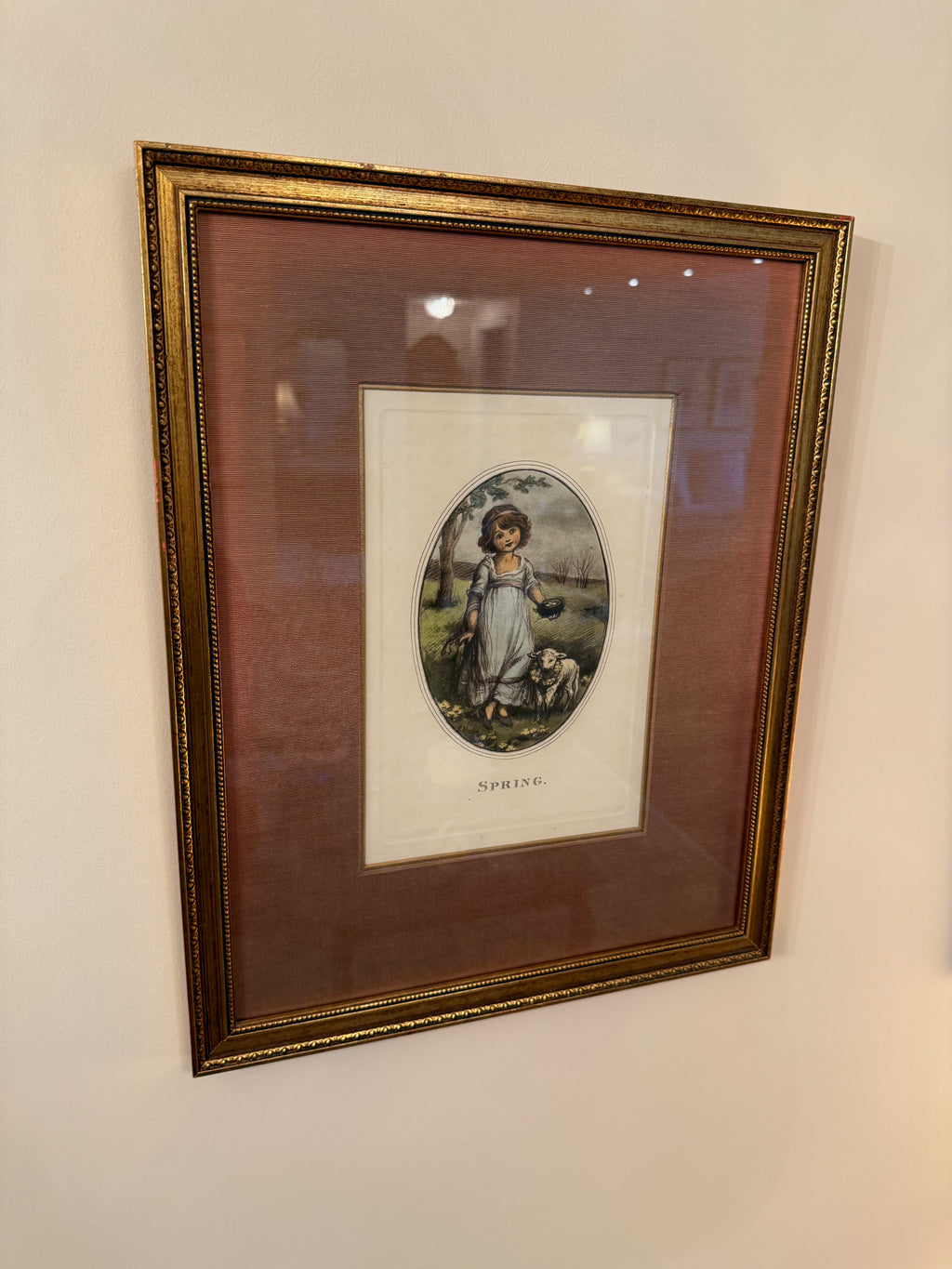 Four Seasons- Spring, Restrike from a Stone Lithograph by L. Hope