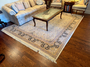 Hand-Knotted 100% Wool Indian Rug- 8x8ft