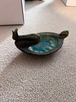 Painted Pottery Snake Dish