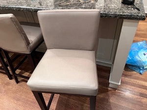4 Cream/Beige Leather Counter Stools