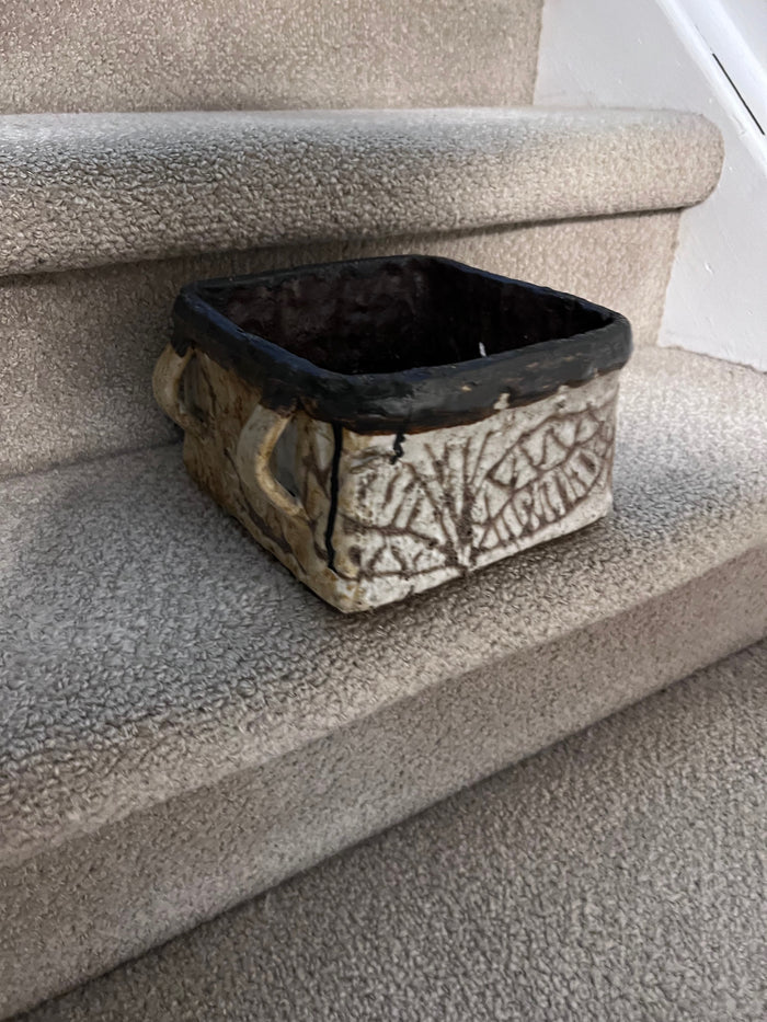 Antique Chinese Pottery Square Dish