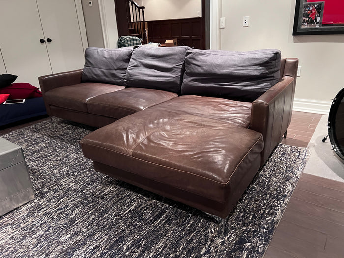 Brentwood Classics Brown Leather Sectional Sofa