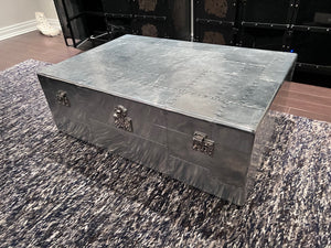 Restoration Hardware Style Trunk Coffee Table- Aluminum